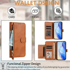Phone Case For Samsung Galaxy S25 S24 S24 FE S23 S22 S21 Ultra Plus A55 5G A35 5G A25 A15 Wallet Case with Stand Holder Zipper Full Body Protective Retro TPU PU Leather