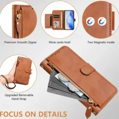 Phone Case For Samsung Galaxy S25 S24 S24 FE S23 S22 S21 Ultra Plus A55 5G A35 5G A25 A15 Wallet Case with Stand Holder Zipper Full Body Protective Retro TPU PU Leather