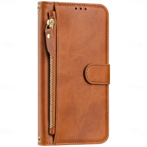Phone Case For Samsung Galaxy S25 S24 S24 FE S23 S22 S21 Ultra Plus A55 5G A35 5G A25 A15 Wallet Case with Stand Holder Zipper Full Body Protective Retro TPU PU Leather