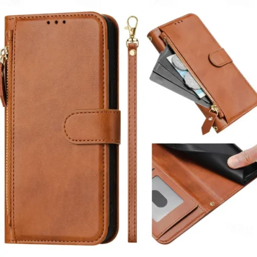 Phone Case For Samsung Galaxy S25 S24 S24 FE S23 S22 S21 Ultra Plus A55 5G A35 5G A25 A15 Wallet Case with Stand Holder Zipper Full Body Protective Retro TPU PU Leather