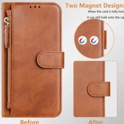 Phone Case For Samsung Galaxy S25 S24 S24 FE S23 S22 S21 Ultra Plus A55 5G A35 5G A25 A15 Wallet Case with Stand Holder Zipper Full Body Protective Retro TPU PU Leather