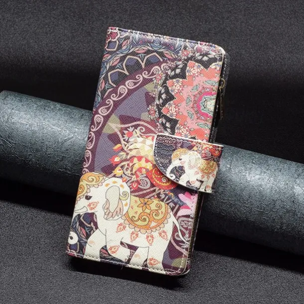 Phone Case For Samsung Galaxy S25 S24 S23 S23 FE S22 S21 Ultra Plus A35 5G A25 A15 A14 Wallet Case with Stand Holder Zipper with Wrist Strap Retro TPU PU Leather