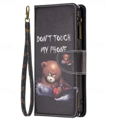 Phone Case For Samsung Galaxy S25 S24 S23 S23 FE S22 S21 Ultra Plus A35 5G A25 A15 A14 Wallet Case with Stand Holder Zipper with Wrist Strap Retro TPU PU Leather