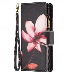 Phone Case For Samsung Galaxy S25 S24 S23 S23 FE S22 S21 Ultra Plus A35 5G A25 A15 A14 Wallet Case with Stand Holder Zipper with Wrist Strap Retro TPU PU Leather