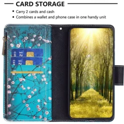 Phone Case For Samsung Galaxy S25 S24 S23 S23 FE S22 S21 Ultra Plus A35 5G A25 A15 A14 Wallet Case with Stand Holder Zipper with Wrist Strap Retro TPU PU Leather