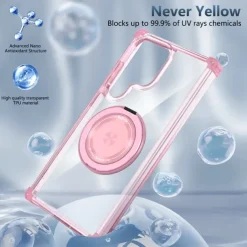 Phone Case For Samsung Galaxy S24 S24 FE S23 Ultra Plus S22 Plus Ultra Back Cover with Stand Holder Magnetic Shockproof Retro PC