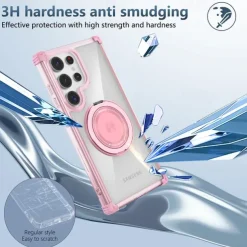 Phone Case For Samsung Galaxy S24 S24 FE S23 Ultra Plus S22 Plus Ultra Back Cover with Stand Holder Magnetic Shockproof Retro PC