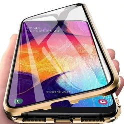 Phone Case For Samsung Galaxy A34 A54 A53 A13 A32 Magnetic Adsorption with Screen Protector Magnetic Full Body Protective Transparent Tempered Glass Metal