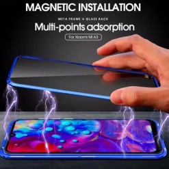 Phone Case For Samsung Galaxy A34 A54 A53 A13 A32 Magnetic Adsorption with Screen Protector Magnetic Full Body Protective Transparent Tempered Glass Metal