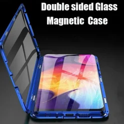 Phone Case For Samsung Galaxy A34 A54 A53 A13 A32 Magnetic Adsorption with Screen Protector Magnetic Full Body Protective Transparent Tempered Glass Metal