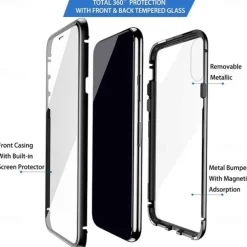 Phone Case For Samsung Galaxy A34 A54 A53 A13 A32 Magnetic Adsorption with Screen Protector Magnetic Full Body Protective Transparent Tempered Glass Metal