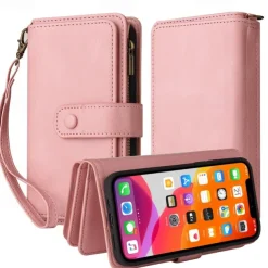 Phone Case For Samsung Galaxy S25 S24 S23 S23 FE S22 S21 Ultra Plus A55 5G A35 5G A25 A15 Wallet Case Zipper Full Body Protective with Wrist Strap Retro TPU PU Leather