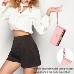 Phone Case For Samsung Galaxy S25 S24 S23 S23 FE S22 S21 Ultra Plus A55 5G A35 5G A25 A15 Wallet Case Zipper Full Body Protective with Wrist Strap Retro TPU PU Leather