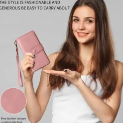 Phone Case For Samsung Galaxy S25 S24 S23 S23 FE S22 S21 Ultra Plus A55 5G A35 5G A25 A15 Wallet Case Zipper Full Body Protective with Wrist Strap Retro TPU PU Leather