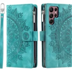 Phone Case For Samsung Galaxy S25 S23 S22 S21 FE S21 Ultra Plus A54 A53 A33 A13 S20 Wallet Case Flip Wallet Zipper Tile TPU PU Leather