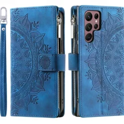 Phone Case For Samsung Galaxy S25 S23 S22 S21 FE S21 Ultra Plus A54 A53 A33 A13 S20 Wallet Case Flip Wallet Zipper Tile TPU PU Leather