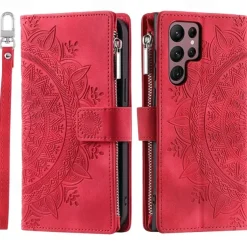 Phone Case For Samsung Galaxy S25 S23 S22 S21 FE S21 Ultra Plus A54 A53 A33 A13 S20 Wallet Case Flip Wallet Zipper Tile TPU PU Leather