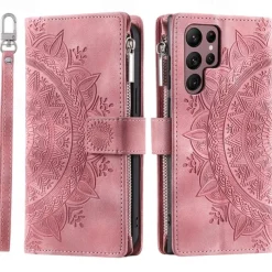 Phone Case For Samsung Galaxy S25 S23 S22 S21 FE S21 Ultra Plus A54 A53 A33 A13 S20 Wallet Case Flip Wallet Zipper Tile TPU PU Leather