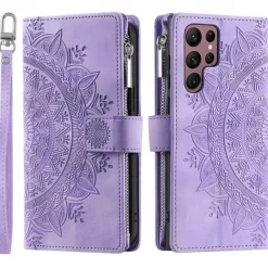 Phone Case For Samsung Galaxy S25 S23 S22 S21 FE S21 Ultra Plus A54 A53 A33 A13 S20 Wallet Case Flip Wallet Zipper Tile TPU PU Leather