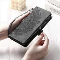 Phone Case For Samsung Galaxy S25 S23 S22 S21 FE S21 Ultra Plus A54 A53 A33 A13 S20 Wallet Case Flip Wallet Zipper Tile TPU PU Leather