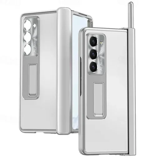 Phone Case For Samsung Galaxy Z Fold 7 Z Fold 6 Z Fold 5 Z Fold 4 Z Fold 3 Back Cover with Stand Holder with Screen Protector Pencil Holder Aluminum Alloy
