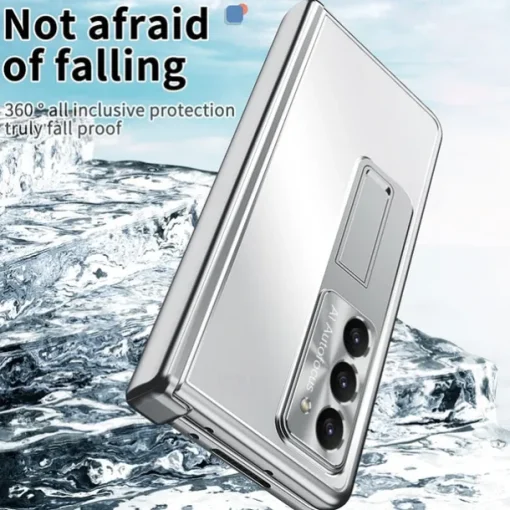 Phone Case For Samsung Galaxy Z Fold 7 Z Fold 6 Z Fold 5 Z Fold 4 Z Fold 3 Back Cover with Stand Holder with Screen Protector Pencil Holder Aluminum Alloy