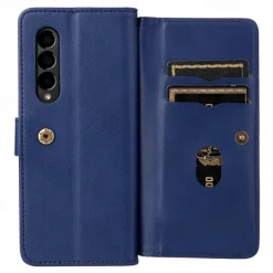 Phone Case For Samsung Galaxy Z Fold 5 Z Fold 4 Z Fold 3 Wallet Case Magnetic Full Body Protective Kickstand Retro TPU PU Leather