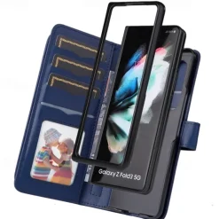 Phone Case For Samsung Galaxy Z Fold 5 Z Fold 4 Z Fold 3 Wallet Case Magnetic Full Body Protective Kickstand Retro TPU PU Leather