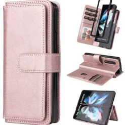 Phone Case For Samsung Galaxy Z Fold 5 Z Fold 4 Z Fold 3 Wallet Case Magnetic Full Body Protective Kickstand Retro TPU PU Leather