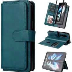 Phone Case For Samsung Galaxy Z Fold 5 Z Fold 4 Z Fold 3 Wallet Case Magnetic Full Body Protective Kickstand Retro TPU PU Leather