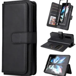 Phone Case For Samsung Galaxy Z Fold 5 Z Fold 4 Z Fold 3 Wallet Case Magnetic Full Body Protective Kickstand Retro TPU PU Leather
