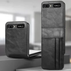 Phone Case For Samsung Galaxy Z Flip 7 Z Flip 6 Z Flip 5 Z Flip 4 Z Flip 3 Full Body Case Dustproof Shockproof Solid Colored PU Leather