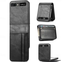 Phone Case For Samsung Galaxy Z Flip 7 Z Flip 6 Z Flip 5 Z Flip 4 Z Flip 3 Full Body Case Dustproof Shockproof Solid Colored PU Leather