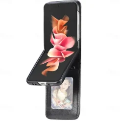 Phone Case For Samsung Galaxy Z Flip 7 Z Flip 6 Z Flip 5 Z Flip 4 Z Flip 3 Full Body Case Dustproof Shockproof Solid Colored PU Leather
