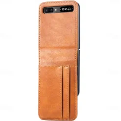 Phone Case For Samsung Galaxy Z Flip 7 Z Flip 6 Z Flip 5 Z Flip 4 Z Flip 3 Full Body Case Dustproof Shockproof Solid Colored PU Leather