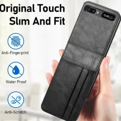 Phone Case For Samsung Galaxy Z Flip 7 Z Flip 6 Z Flip 5 Z Flip 4 Z Flip 3 Full Body Case Dustproof Shockproof Solid Colored PU Leather