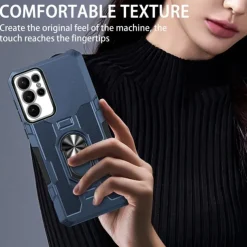 Phone Case For Samsung Galaxy S24 S24 FE S23 S22 S21 Ultra Plus A55 5G A35 5G A25 A15 A34 Back Cover Ring Holder Magnetic Shockproof Retro PC