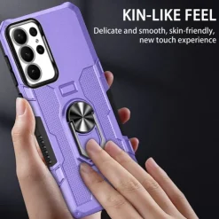 Phone Case For Samsung Galaxy S24 S24 FE S23 S22 S21 Ultra Plus A55 5G A35 5G A25 A15 A34 Back Cover Ring Holder Magnetic Shockproof Retro PC