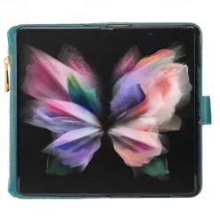 Phone Case For Samsung Galaxy Z Fold 6 Z Fold 5 Z Fold 4 Z Fold 3 Full Body Case Wallet Case Flip Zipper With Card Holder Solid Colored Geometric Pattern PC PU Leather