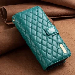 Phone Case For Samsung Galaxy Z Fold 6 Z Fold 5 Z Fold 4 Z Fold 3 Full Body Case Wallet Case Flip Zipper With Card Holder Solid Colored Geometric Pattern PC PU Leather