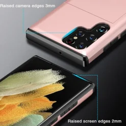 Phone Case For Samsung Galaxy S25 S24 S23 S22 S21 FE S21 Ultra Plus S20 Back Cover Card Holder Dustproof Shockproof Solid Colored TPU