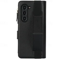 Phone Case For Samsung Galaxy Z Fold 7 Z Fold 6 Z Fold 5 Z Fold 4 Z Fold 3 Wallet Case with Stand Holder Magnetic Zipper Retro TPU PU Leather