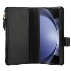 Phone Case For Samsung Galaxy Z Fold 7 Z Fold 6 Z Fold 5 Z Fold 4 Z Fold 3 Wallet Case with Stand Holder Magnetic Zipper Retro TPU PU Leather