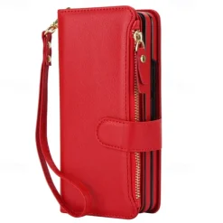 Phone Case For Samsung Galaxy Z Fold 7 Z Fold 6 Z Fold 5 Z Fold 4 Z Fold 3 Wallet Case with Stand Holder Magnetic Zipper Retro TPU PU Leather