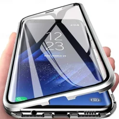 Phone Case For Samsung Galaxy A34 A54 A53 A23 Magnetic Adsorption with Screen Protector Transparent Magnetic Transparent Tempered Glass Metal