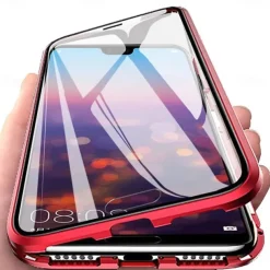 Phone Case For Samsung Galaxy A34 A54 A53 A23 Magnetic Adsorption with Screen Protector Transparent Magnetic Transparent Tempered Glass Metal