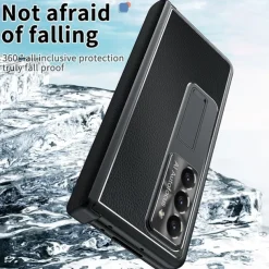 Phone Case For Samsung Galaxy Z Fold 7 Z Fold 6 Z Fold 5 Z Fold 4 Z Fold 3 Back Cover with Stand Holder with Screen Protector Pencil Holder PC Metal PU Leather