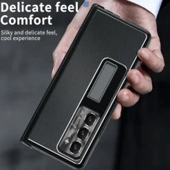 Phone Case For Samsung Galaxy Z Fold 7 Z Fold 6 Z Fold 5 Z Fold 4 Z Fold 3 Back Cover with Stand Holder with Screen Protector Pencil Holder PC Metal PU Leather