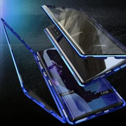 Phone Case For Samsung Galaxy S25 S24 S23 Ultra Plus S22 Plus Ultra A14 A34 A54 A53 A33 A13 Magnetic Adsorption with Screen Protector Transparent Magnetic Transparent Tempered Glass Metal