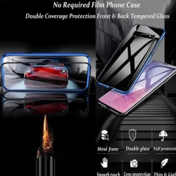 Phone Case For Samsung Galaxy S25 S24 S23 Ultra Plus S22 Plus Ultra A14 A34 A54 A53 A33 A13 Magnetic Adsorption with Screen Protector Transparent Magnetic Transparent Tempered Glass Metal